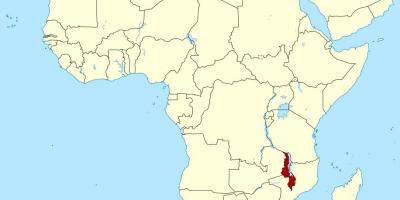 Malawi plek op die wêreld kaart