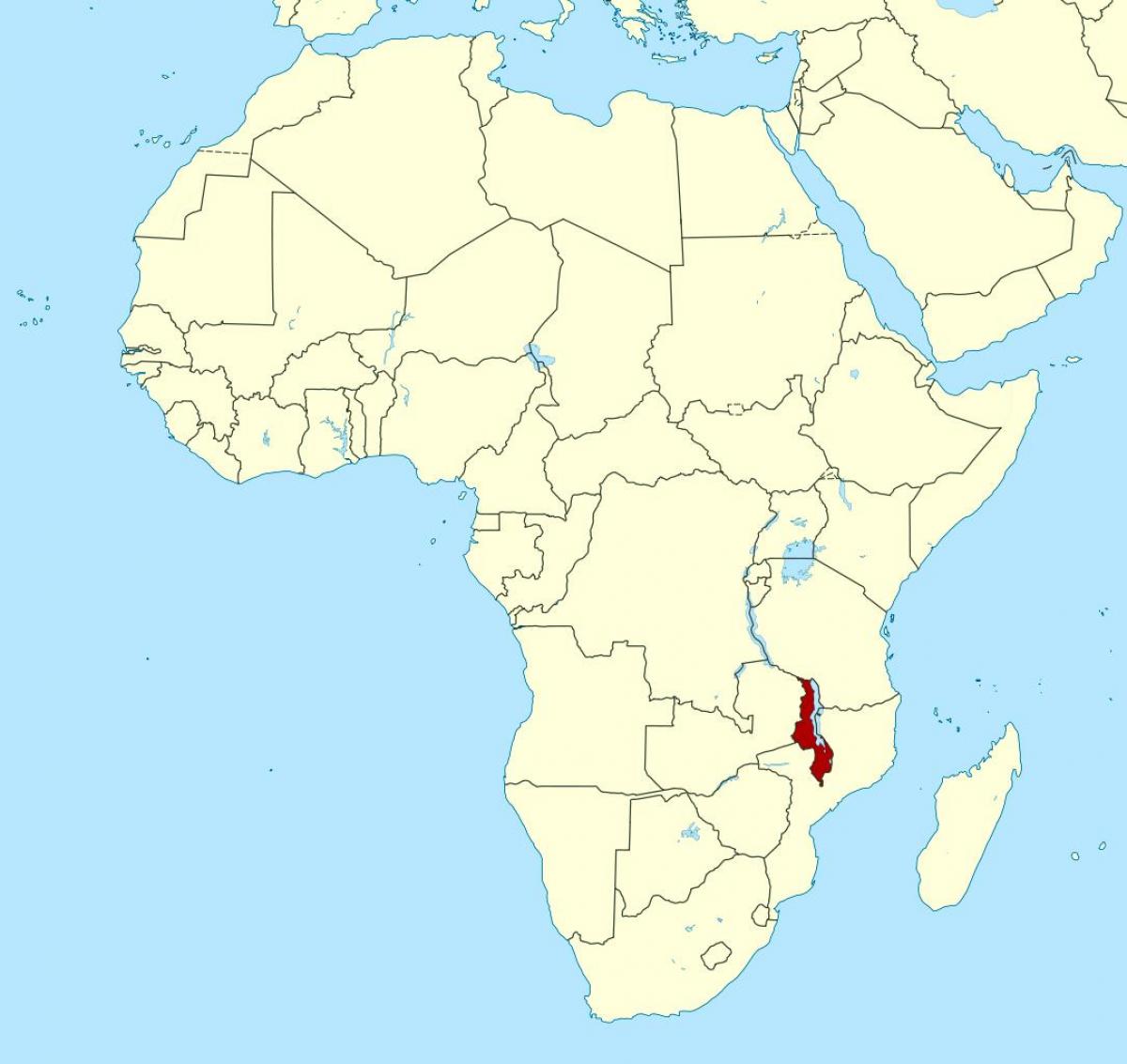 kaart van Malawi kaart van die plek-afrika