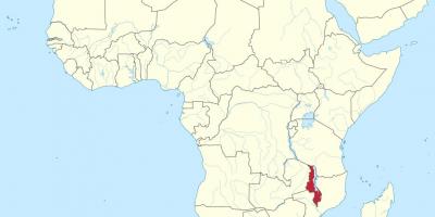 Kaart van afrika wat Malawi