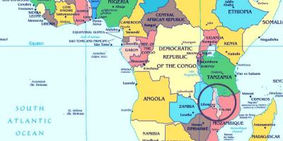 Malawi land in die wêreld kaart